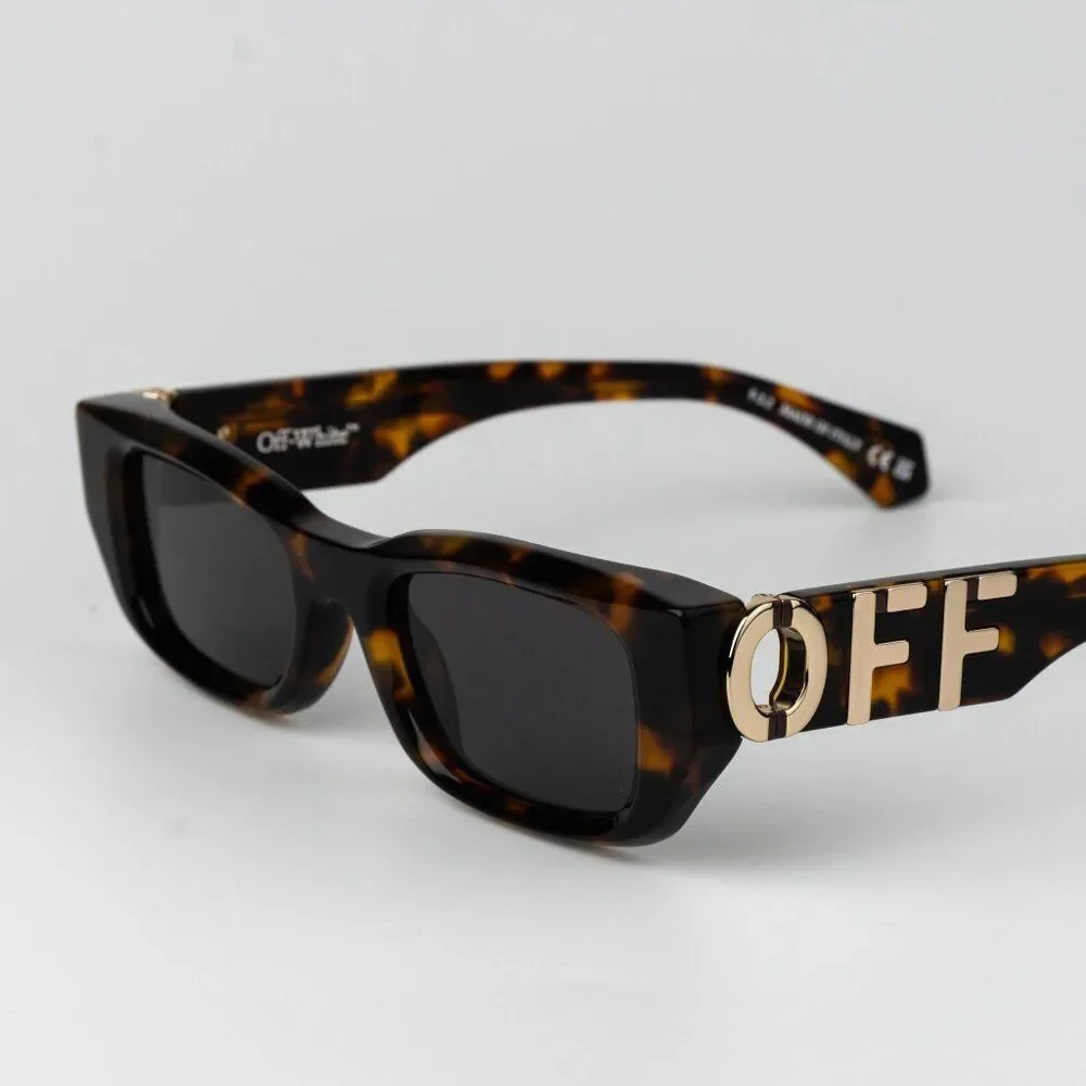 Off-White FILLMORE Men Sunglasses Havana Grey Square OERI124 6007 NEW AUTHENTIC
